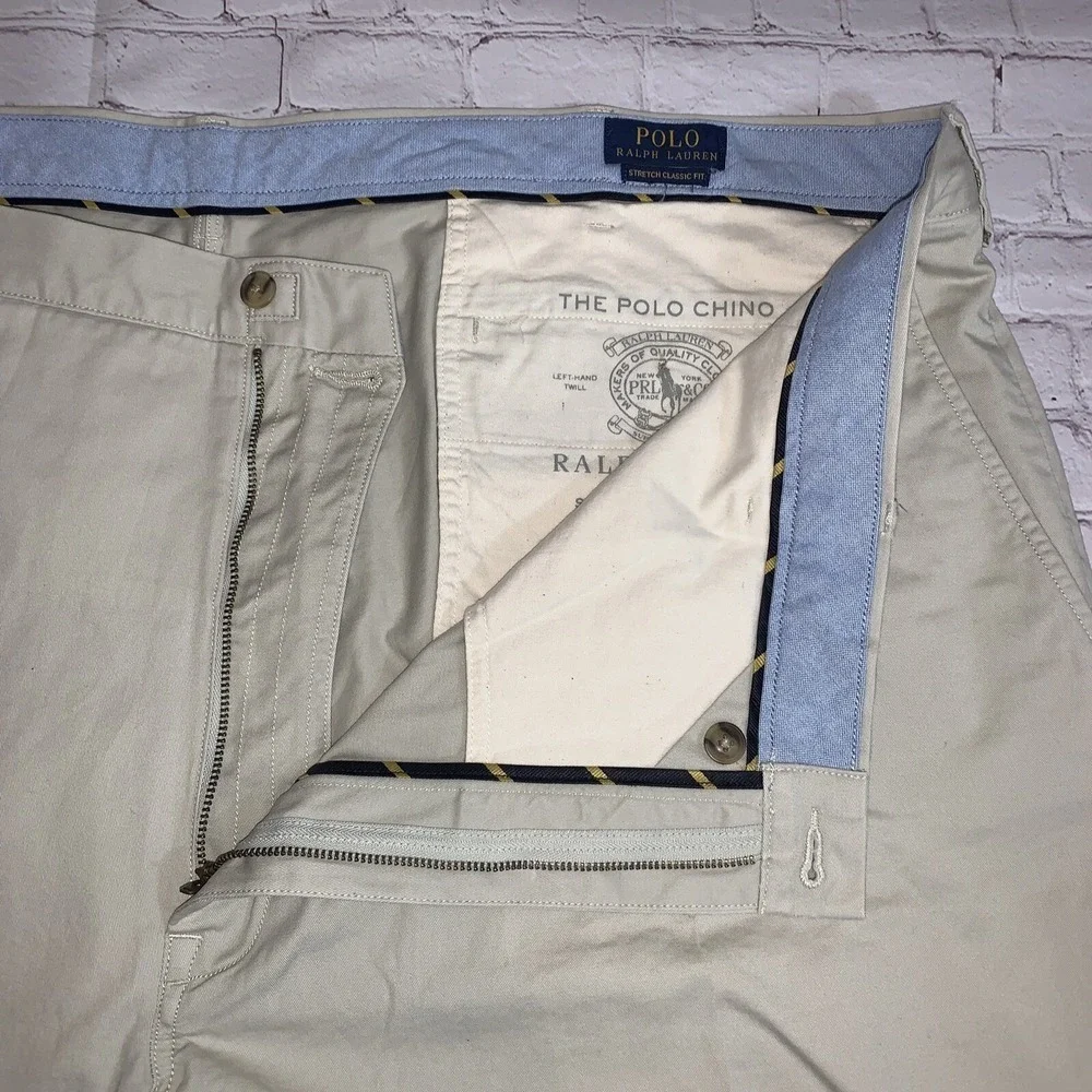 Polo Ralph Lauren Shorts Men's 50 Beige Chinos Stretch Classic Fit 9